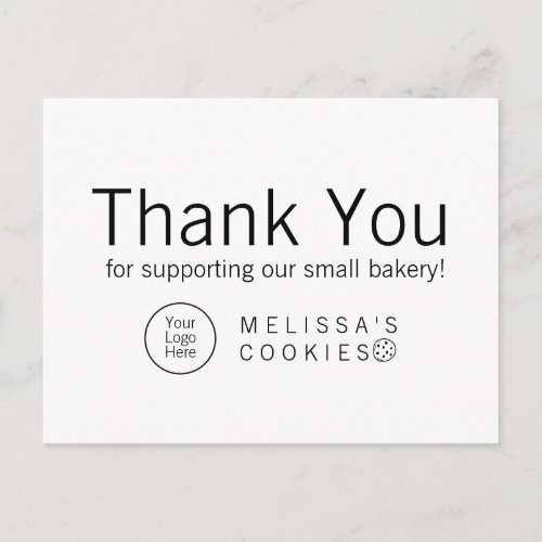 Simple Brand Ready Bakery Thank You Postcard