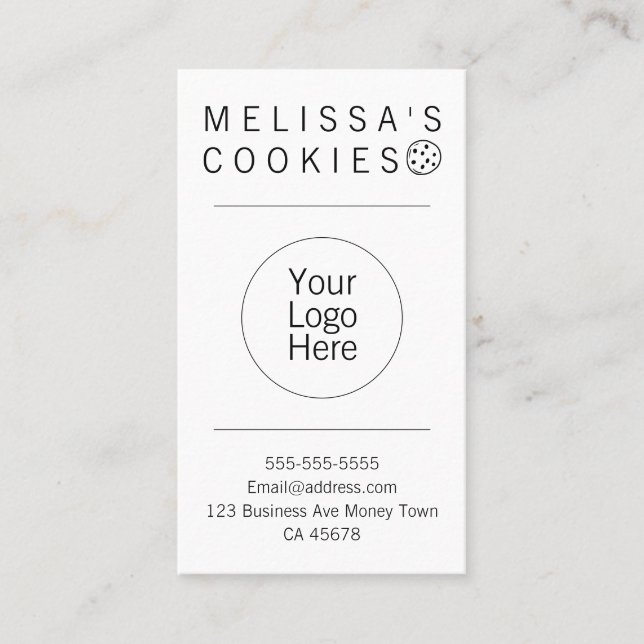 Simple Brand Ready Bakery Vertical Business Card (Front)