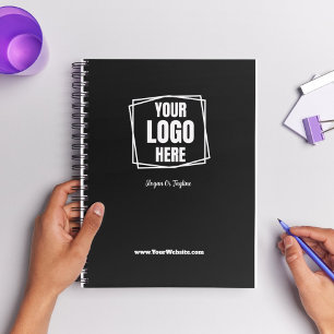 Simple Branded Business Logo Promotional Black Notebook
