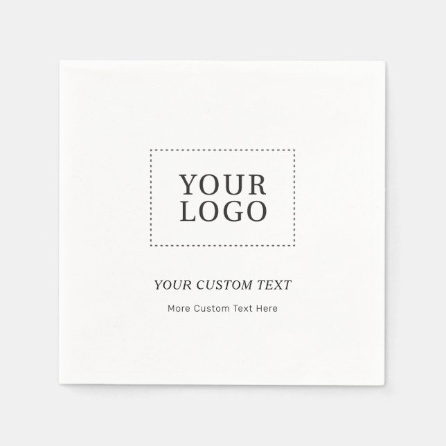 Simple Branded Custom Business Logo Promotional Napkins (Front)