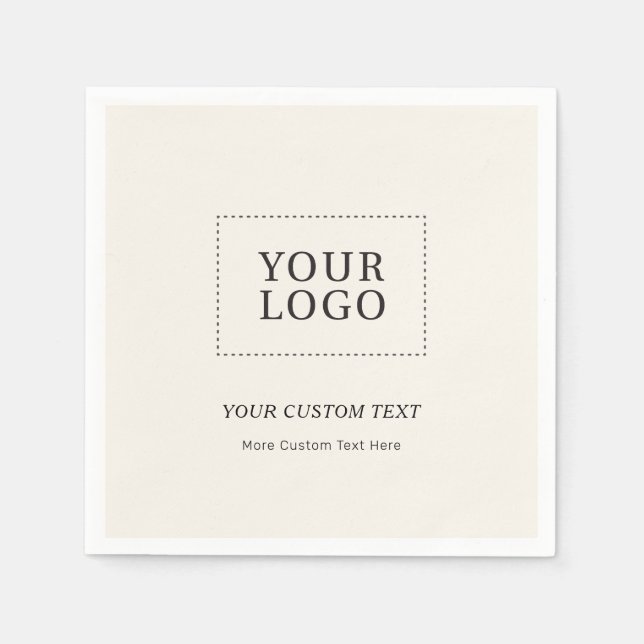 Simple Branded Custom Business Logo Promotional Napkins (Front)