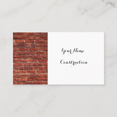 Simple brick construction company business card