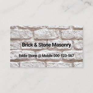 Simple Brick Stone Wall Builder Business Card