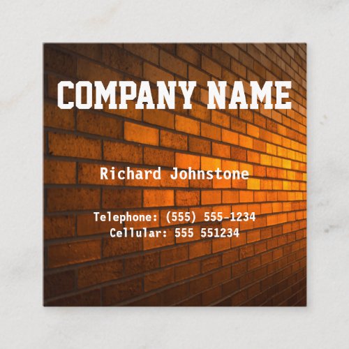 Simple Bricklayer or Masons builders Square Business Card