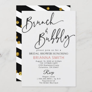 Simple Bridal and Bubbly Mimosa Invitation