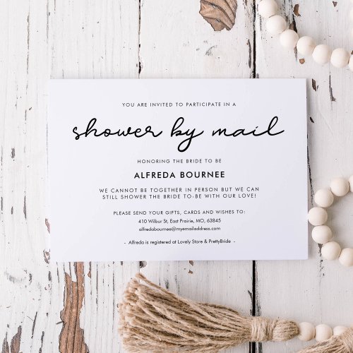 Simple Bridal Shower by mail Invitation