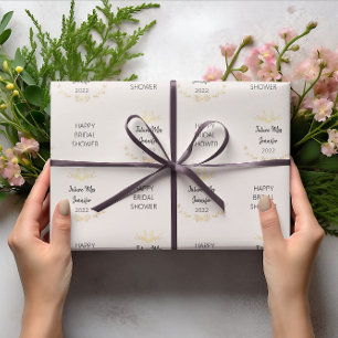 Simple Bridal Shower Name/Date Wrapping Paper