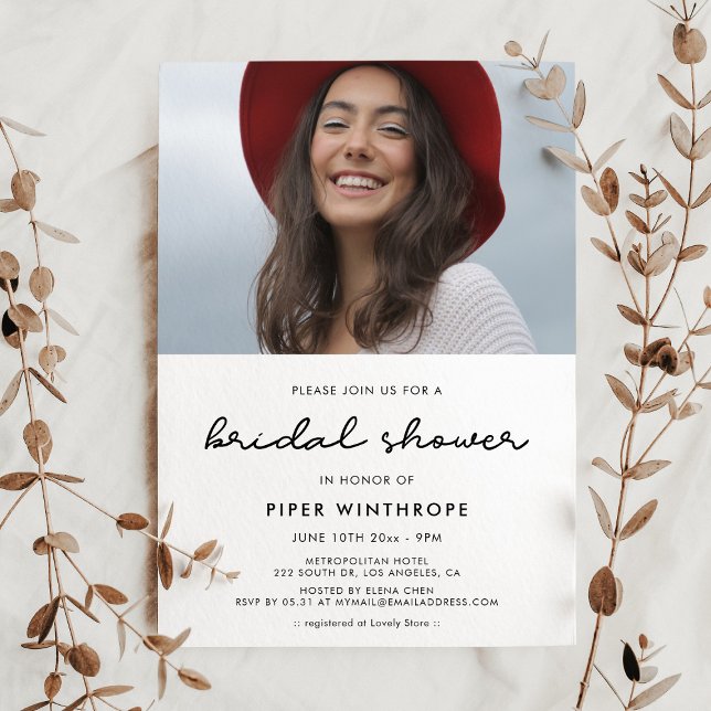 Simple bridal shower photo invitation (Creator Uploaded)