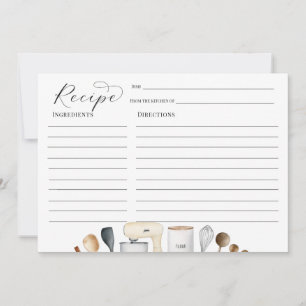 Simple Bridal Shower Recipe card