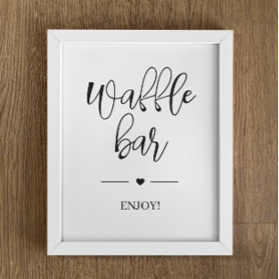Simple Bridal Shower Waffle bar Poster