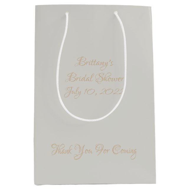 Simple Bridal Shower White Medium Gift Bag (Front)