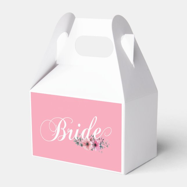 Simple Bride Floral Calligraphy | Favor box (Front Side)