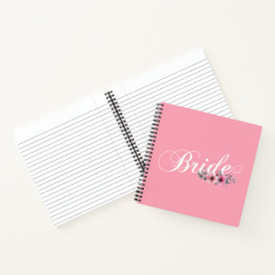 Simple Bride Floral Calligraphy   Notebook