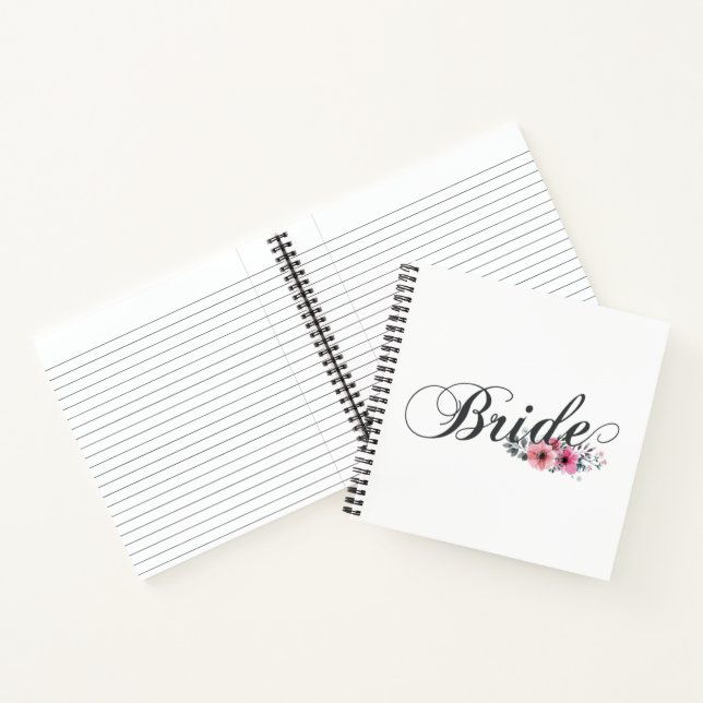 Simple Bride Floral Calligraphy | Notebook (Inside)