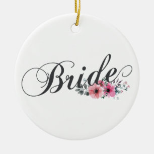 Simple Bride Floral Calligraphy Ornament