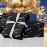 Simple Bride & Groom Names Wedding Black Wrapping Paper<br><div class="desc">Are you looking for customizable wrapping paper for a wedding or just a special day gift for a couple? If so, I have got you a simple design wrapping paper. You can easily customize it by changing the name and the date. feel free to visit my store for more complicated...</div>