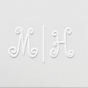 Simple Bride Groom Wedding 2 Initial #60 Monog VSO Embosser