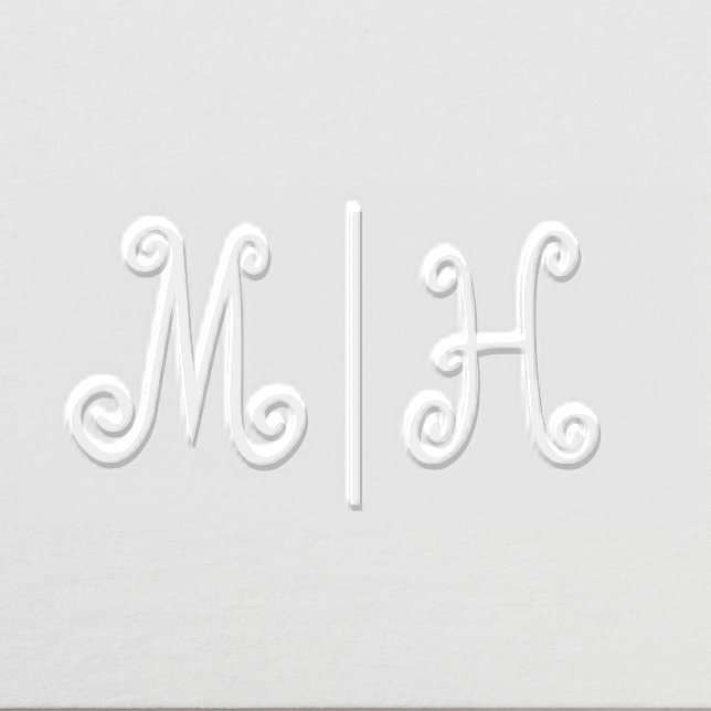 Simple Bride Groom Wedding 2 Initial #60 Monog VSO Embosser (Design)
