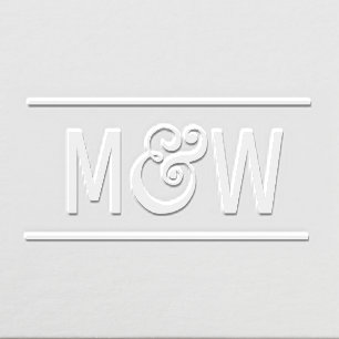 Simple Bride Groom Wedding 2 Initial Monogram R Embosser
