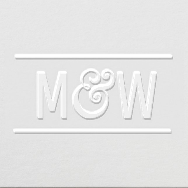 Simple Bride Groom Wedding 2 Initial Monogram R Embosser (Design)