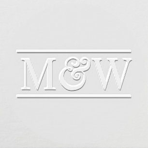 Simple Bride Groom Wedding 2 Initial Monogram R Embosser
