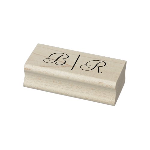 Simple Bride Groom Wedding 2 Initial Monogram VSLi Rubber Stamp