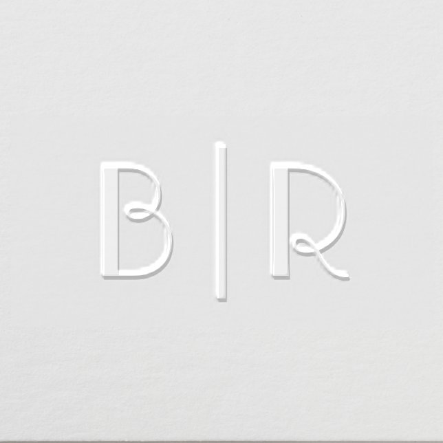 Simple Bride Groom Wedding 2 Initial Monogram VSP Embosser (Design)