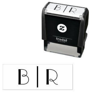 Simple Bride Groom Wedding 2 Initial Monogram VSP Self-inking Stamp