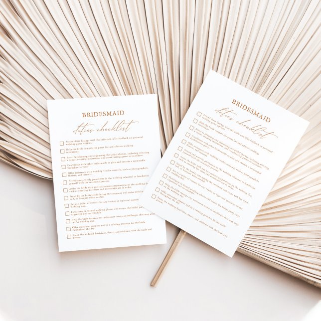 Simple Bridesmaid Duties Checklist Bridesmaid Info Invitation (Creator Uploaded)