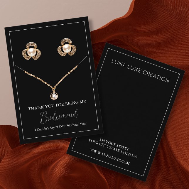 Simple Bridesmaid Earring & Necklace Display Card (Creator Uploaded)