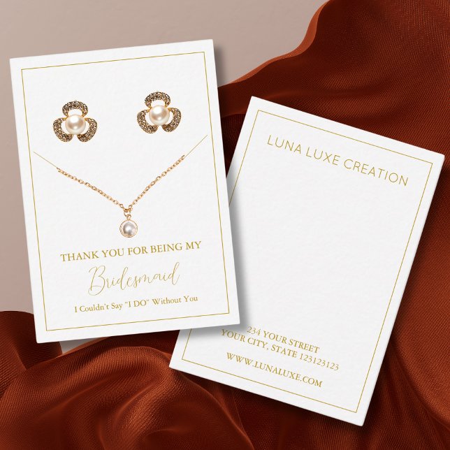 Simple Bridesmaid Earring & Necklace Display Card (Creator Uploaded)