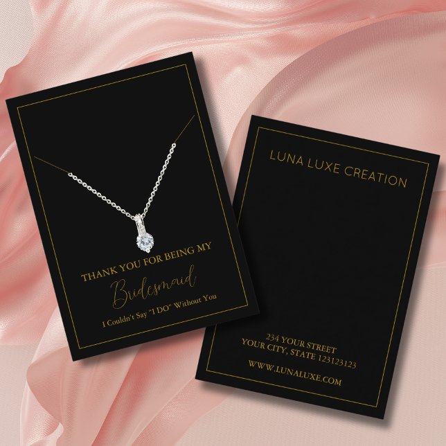 Simple Bridesmaid Necklace Display Card (Creator Uploaded)