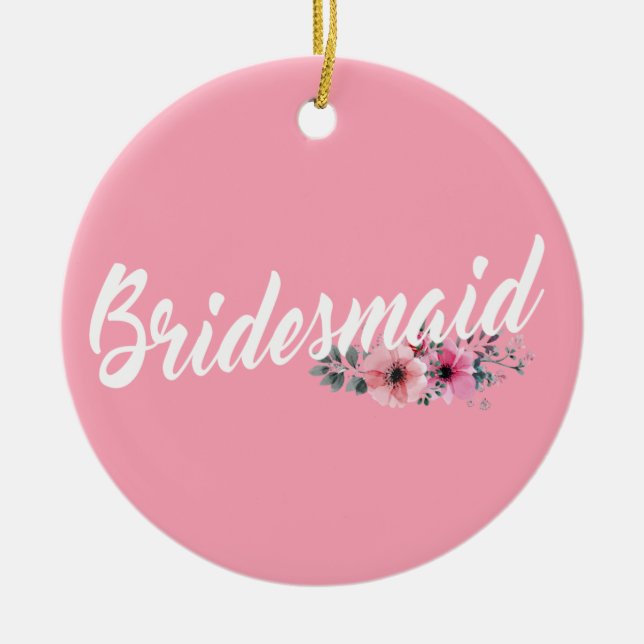 Simple Bridesmaid Wedding Calligraphy | Ornament (Front)