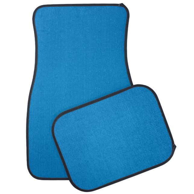 Simple Bright Blue with Grainy Texture Car Mat (Set)