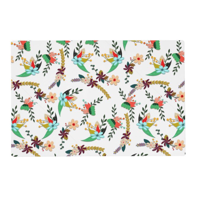 Simple Bright Floral Pattern Placemat (Front)