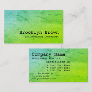 Simple Bright Green Watercolor Marble Marbled Chic Business Card