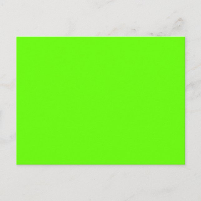 Simple Bright Lime Green Blank Postcard (Front)