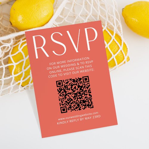 Simple Bright Pink Wedding RSVP Online QR Code 