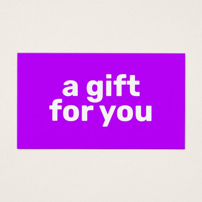 Simple Bright Purple Bold Modern Gift Certificate (Front)