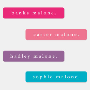 Simple Bright Rainbow Waterproof Name Labels