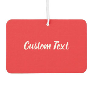 Simple Bright Red and White Script Text Template Air Freshener