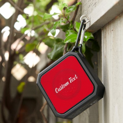 Simple Bright Red and White Script Text Template Bluetooth Speaker