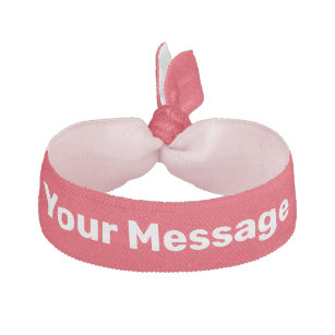 Simple Bright Red and White Your Message Template Elastic Hair Tie