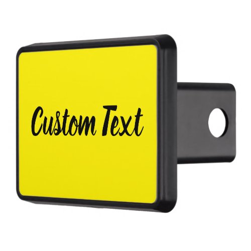 Simple Bright Yellow and Blue Script Text Template Hitch Cover