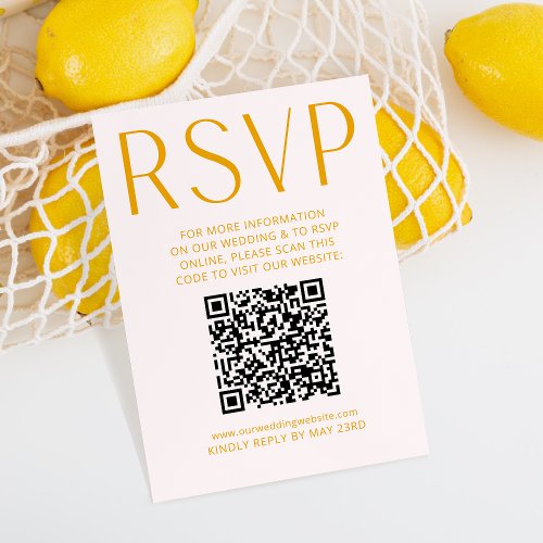 Simple Bright Yellow RSVP Online QR code