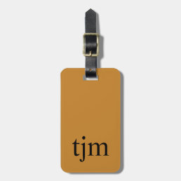 Simple Bronze Black Bold Monogram  Luggage Tag