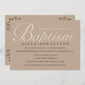 Simple Brown Baptism/Christening Invite (Front/Back)