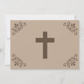 Simple Brown Baptism/Christening Invite (Back)