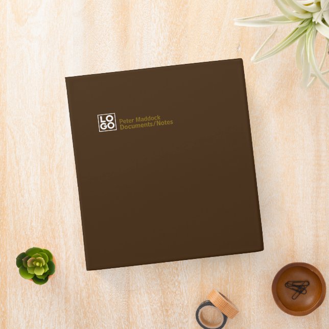 Simple Brown Binder with Business Logo (In Situ)