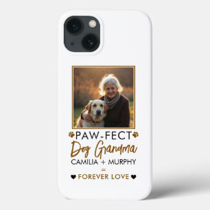 Simple Brown & Black Text Dog Grandma Photo iPhone 13 Case